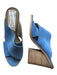 Marc Fisher Shoe Size 9 Cornflower Blue Suede Cross Over Block Heel Mules Cornflower Blue / 9