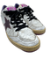 Golden Goose Shoe Size 38 White & Purple Leather Upper Glitter Detail Sneakers White & Purple / 38