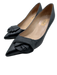 Valentino Garavani Shoe Size 38 Black Leather Upper Floral Detail Stiletto Pumps Black / 38