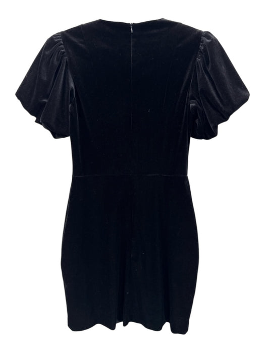 Avec Les Filles Size 4 Black Polyester Velvet Short Balloon Sleeve Dress Black / 4