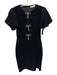 Avec Les Filles Size 4 Black Polyester Velvet Short Balloon Sleeve Dress Black / 4