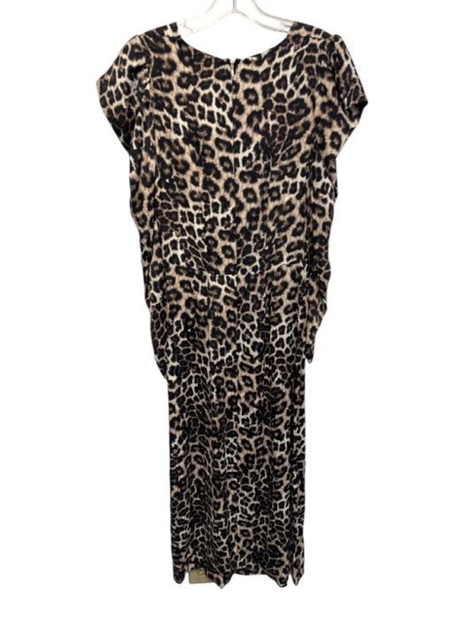 Farm Rio Size S Brown, cream & black Polyester Long Sleeve Leopard Dress Brown, cream & black / S