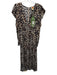 Farm Rio Size S Brown, cream & black Polyester Long Sleeve Leopard Dress Brown, cream & black / S