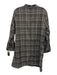 Zara Size L Green & Black Polyester Blend Faux Leather Trim Plaid Dress Green & Black / L