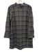 Zara Size L Green & Black Polyester Blend Faux Leather Trim Plaid Dress Green & Black / L