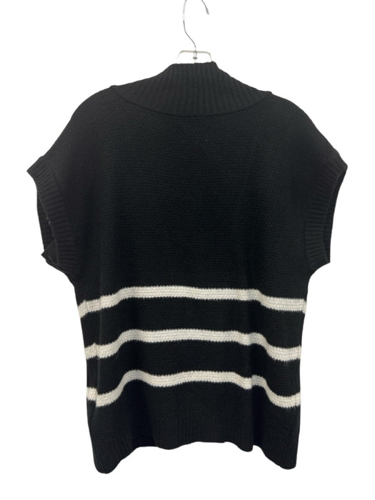Maeve Size XS Black & White Acrylic Knit Cable Knit Gold Button Detail Sweater Black & White / XS