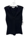 Veronica Beard Size M Black No Fabric Tag Sleeveless Ribbed V Neck Vest Top Black / M