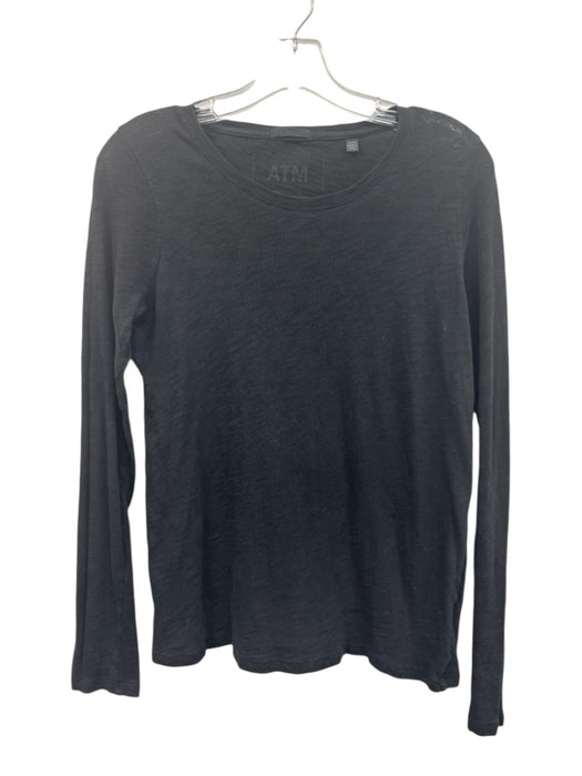 ATM Anthony Thomas Melillo Size M Black Cotton Long Sleeve Heathered Top Black / M