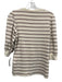 Veronica Beard Size S Cream, Red & Black Pima Cotton Blend Ribbed V Neck Top Cream, Red & Black / S