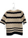 Nanette Lepore Size M Beige & Black Rayon Blend Short Sleeve Perforated Top Beige & Black / M