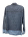Sandro Size 3 Med Light Wash Cotton Denim Snap Front Color Block Collar Top Med Light Wash / 3