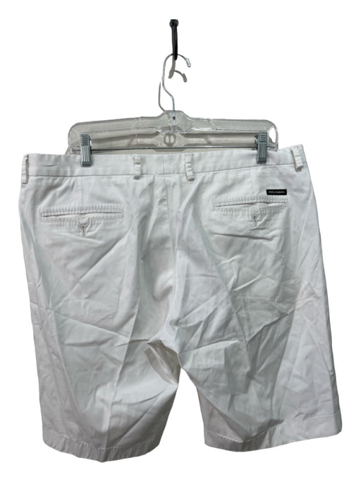 Dolce & Gabbana AS IS Size 56 White Cotton Solid Zip Fly Men's Shorts 56