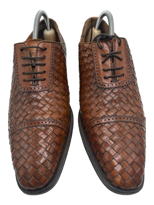 Magnanni Shoe Size 8.5 AS IS Brown Leather Woven Dress Men's Shoes 8.5