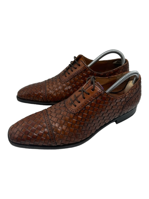 Magnanni Shoe Size 8.5 AS IS Brown Leather Woven Dress Men's Shoes 8.5