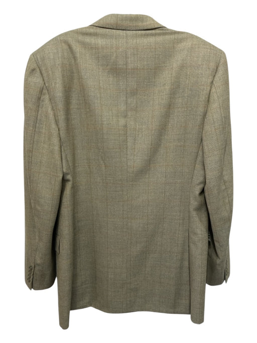 Brioni Tan & Orange Wool Blend Window pane Double Breasted Men's Blazer Tan & Orange / 42