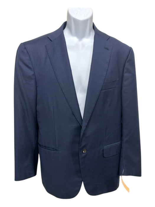 Isaia Navy Wool Blend Solid 2 Button Men's Blazer Navy / 52