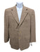 Isaia Tan Wool Blend Plaid 2 Button Men's Blazer Tan / 52