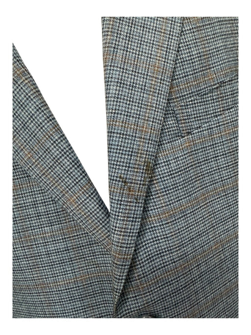 Miller Brothers Blue Wool Blend Plaid 2 Button Men's Blazer Blue / Est 42