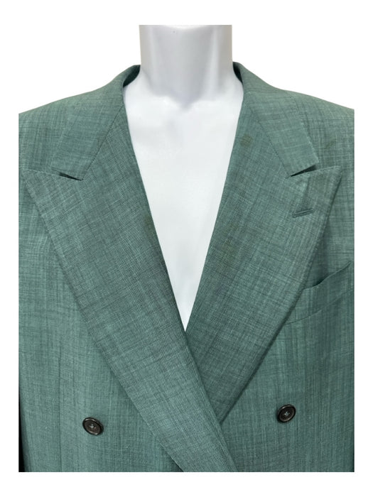 Gucci Green Wool Blend Solid Double Breasted Men's Blazer Green / 52