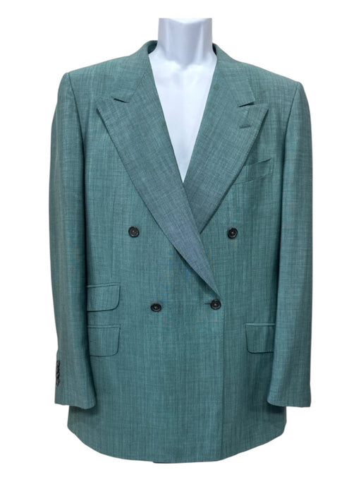 Gucci Green Wool Blend Solid Double Breasted Men's Blazer Green / 52