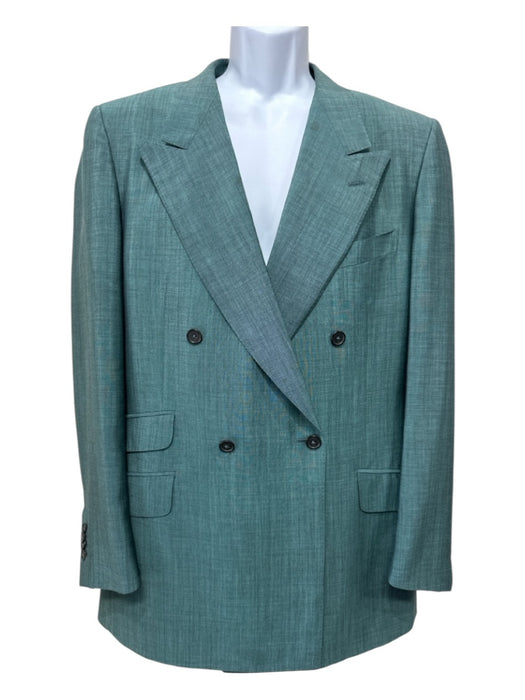Gucci Green Wool Blend Solid Double Breasted Men's Blazer Green / 52