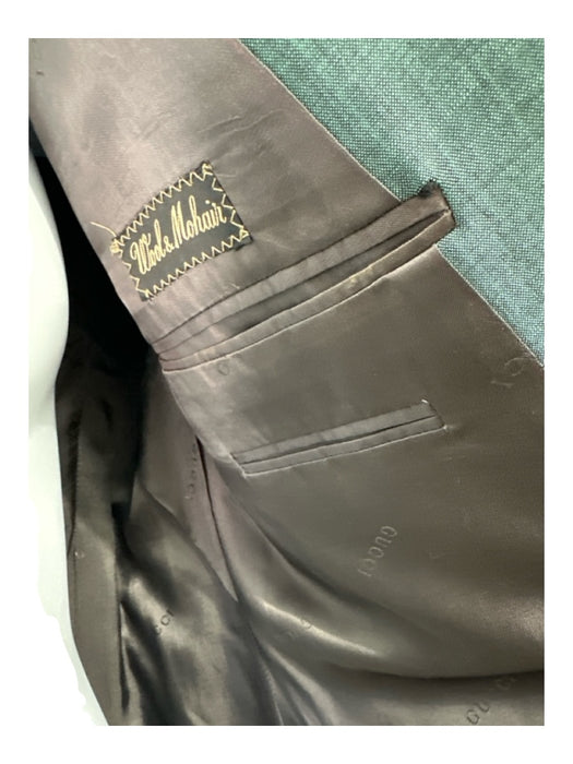 Gucci Green Wool Blend Solid Double Breasted Men's Blazer Green / 52