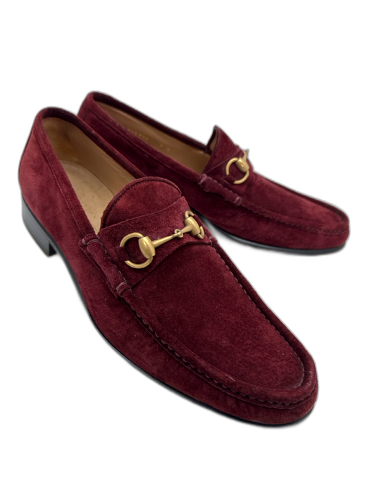 Gucci Shoe Size 9 Red Suede Solid Dress Men's Shoes Red / 9