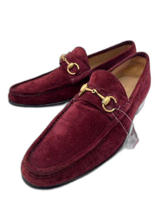 Gucci Shoe Size 9 Red Suede Solid Dress Men's Shoes Red / 9