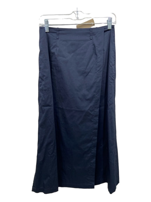 Halston Size 2 Black Cotton Blend Back Zip Wrap Belt loops Knee length Skirt Black / 2