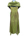 Nicole Miller Size 8 Green Silk Taffeta Strapless Scarf column Gown Green / 8