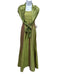 Nicole Miller Size 8 Green Silk Taffeta Strapless Scarf column Gown Green / 8
