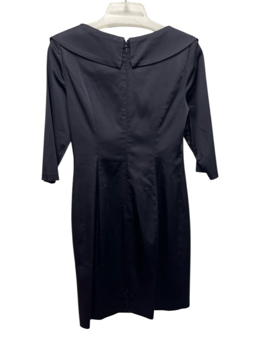Kay Unger Size 10 Dark Navy & Multi Acetate Blend Zip Back 1/2 Sleeve Dress Dark Navy & Multi / 10