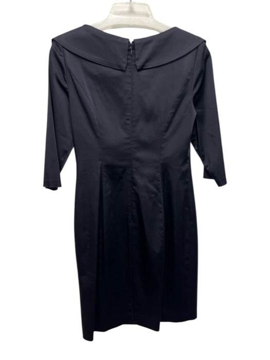 Kay Unger Size 10 Dark Navy & Multi Acetate Blend Zip Back 1/2 Sleeve Dress Dark Navy & Multi / 10