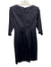 Kay Unger Size 10 Dark Navy & Multi Acetate Blend Zip Back 1/2 Sleeve Dress Dark Navy & Multi / 10