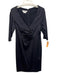 Kay Unger Size 10 Dark Navy & Multi Acetate Blend Zip Back 1/2 Sleeve Dress Dark Navy & Multi / 10