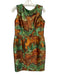 Abbey Glass Size 8 Green, Orange & multi Polyester Abstract Print Zip Back Dress Green, Orange & multi / 8