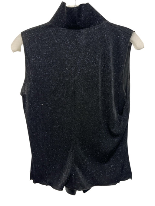 Armani Collezioni Size 8 Navy Acetate Blend Glitter Sleeveless Top Navy / 8
