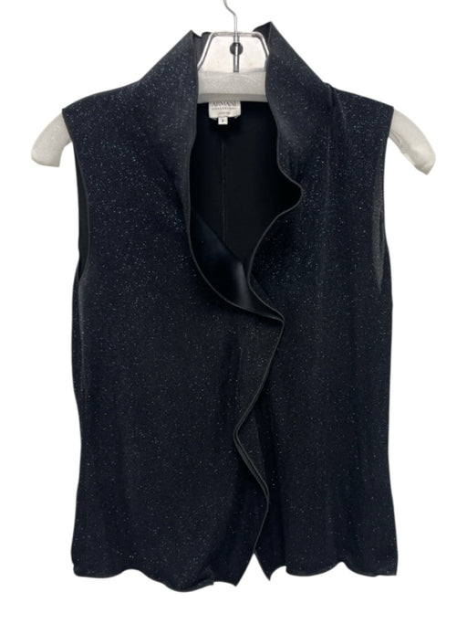 Armani Collezioni Size 8 Navy Acetate Blend Glitter Sleeveless Top Navy / 8