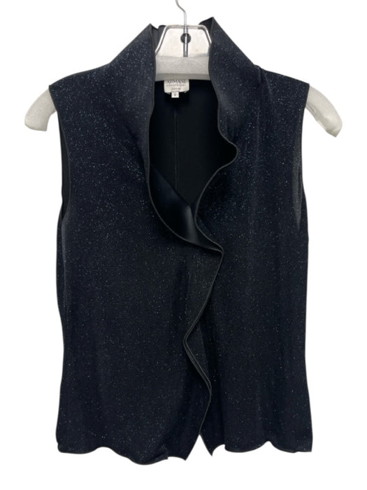 Armani Collezioni Size 8 Navy Acetate Blend Glitter Sleeveless Top Navy / 8