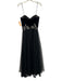 Aidan Mattox Size 8 Black Poly Blend Embellished Zip Back Mesh Overlay Gown Black / 8