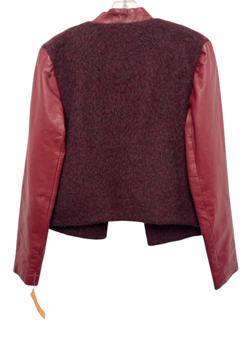 Abbey Glass Size 4 Red No Fabric Tag Mixed Fabric Open Front Jacket Red / 4