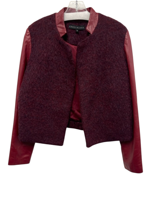 Abbey Glass Size 4 Red No Fabric Tag Mixed Fabric Open Front Jacket Red / 4