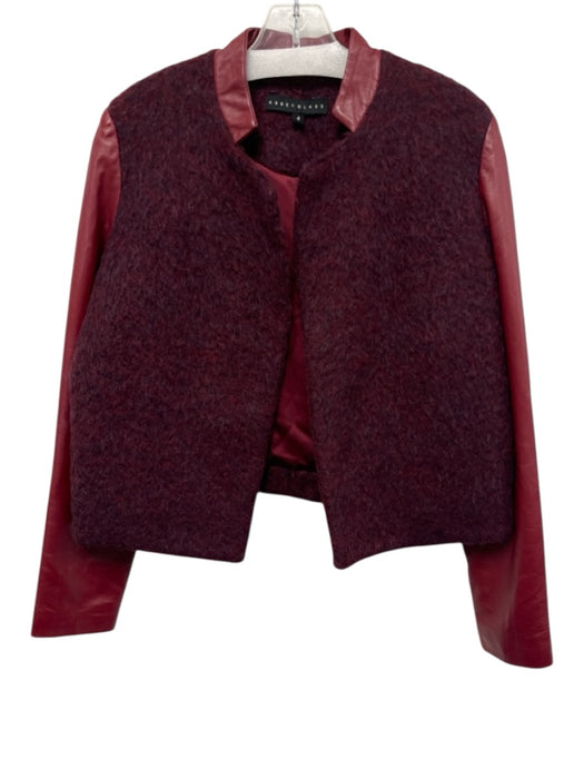Abbey Glass Size 4 Red No Fabric Tag Mixed Fabric Open Front Jacket Red / 4
