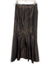 Carmen Marc Valvo Size 8 Dark Grey Silk Satin Zip Back Maxi Skirt Dark Grey / 8