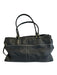 Coach Black Leather Zip Back Contrast Stitch Top Handle Feet Bag Black / L