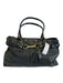 Coach Black Leather Zip Back Contrast Stitch Top Handle Feet Bag Black / L