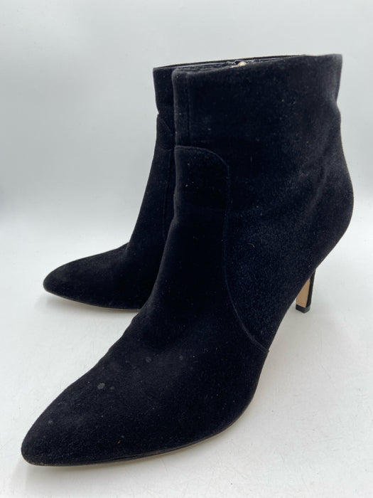 Sam Edelman Shoe Size 10 Black Suede Almond Toe Ankle Mid Heel Booties