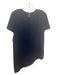 St John Size P Navy Triacetate Blend Round Neck Short Sleeve Assymetric Hem Top Navy / P