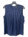 St John Size S Navy Round Neck Sleeveless Pleated Back Zip Top Navy / S