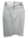 St John Size 8 White Cotton Denim Mid Rise Knee Length 5 Pocket Skirt White / 8